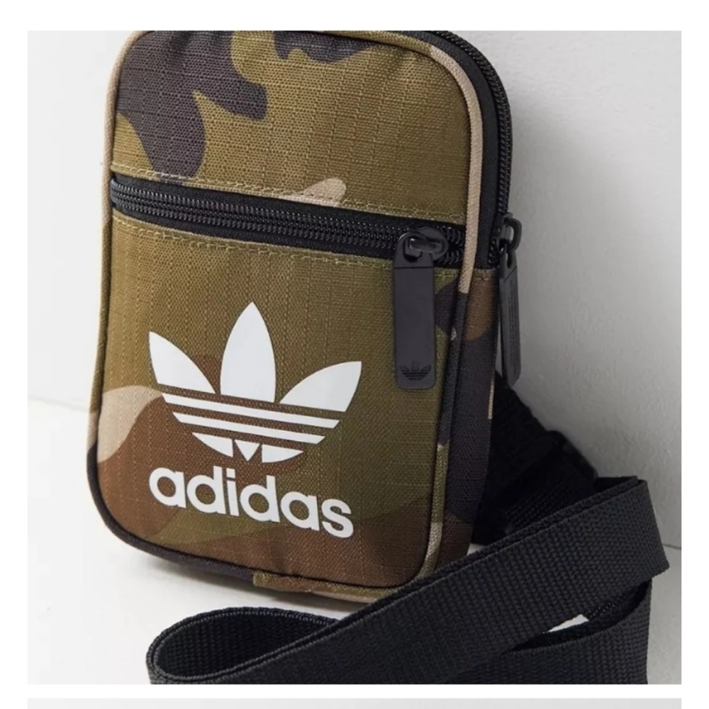Adidas Green and Brown Crossbody Belt Bag